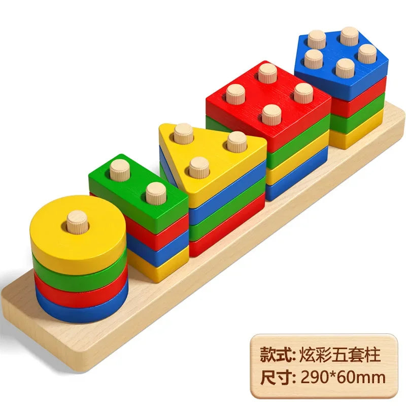 Wooden Sorting and Stacking Toys for Toddlers and Preschoolers