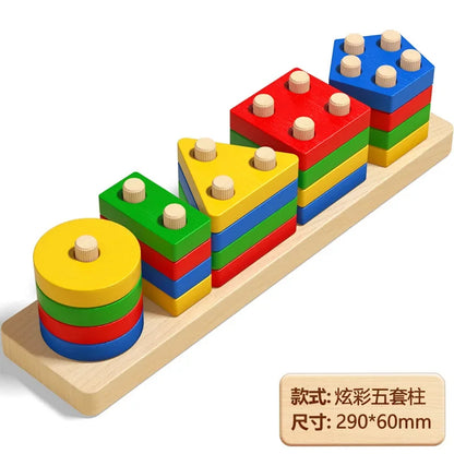 Wooden Sorting and Stacking Toys for Toddlers and Preschoolers