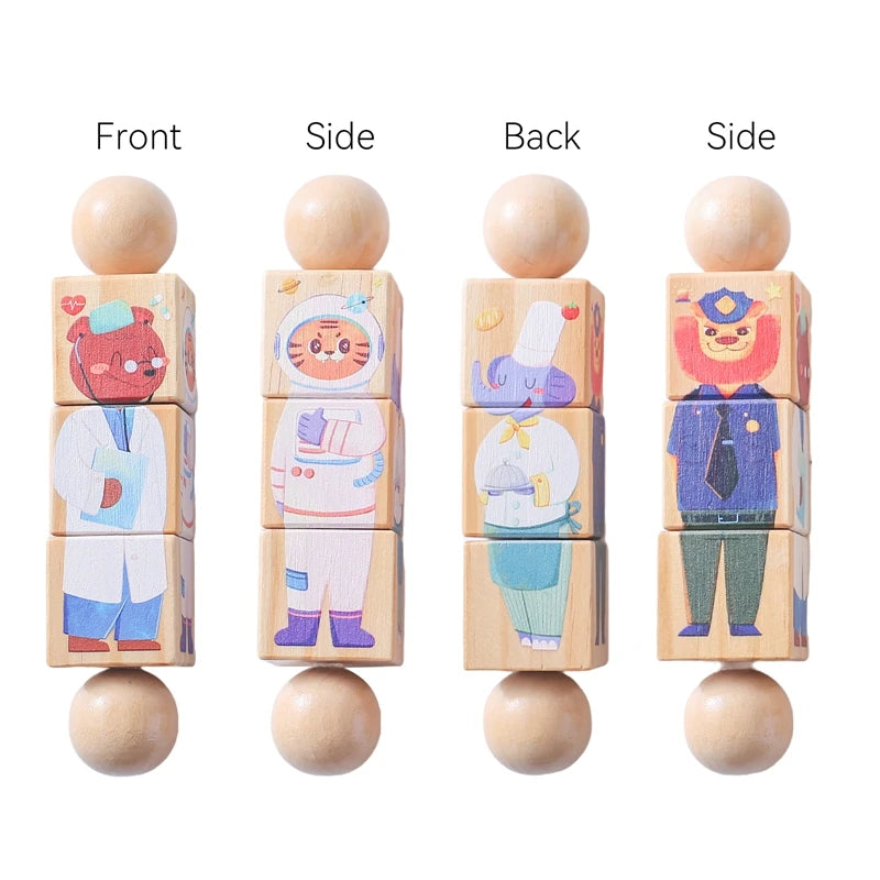 Wooden Montessori Musical Rattle Hand Bell for Babies