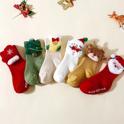 Christmas Baby Socks with Anti-Slip Design for Toddlers 0-3 Years