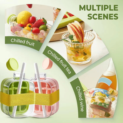 2-in-1 Ice Cube Bottle with Easy Press Release Tray