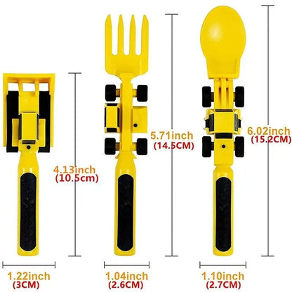 Excavator Fork and Spoon Set for Kids Mealtime Fun