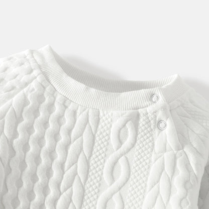 Baby Boy Cable Knit Sweatshirt & Pants Set - Soft & Cozy