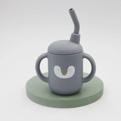 Ny tegneserie 120 ML Baby Silikon Sippy Cup BPA-fri bærbar oppbevaring Snack Container Mate Cup Lekkasikker treningskopp
