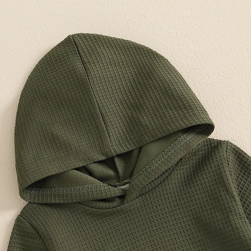 Baby Boy Autumn 2PCS Hooded Outfit with Drawstring Pants