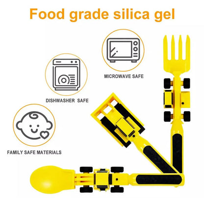 Excavator Fork and Spoon Set for Kids Mealtime Fun