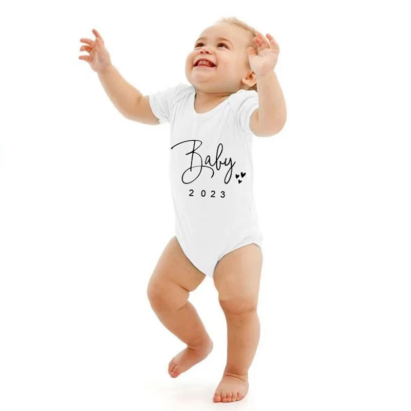 Cotton Short Sleeve I Love Mom & Dad Baby Romper