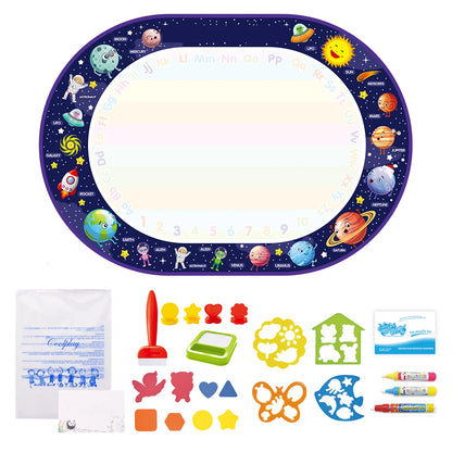 Water Drawing Mat for Kids with Reusable Magic Pens