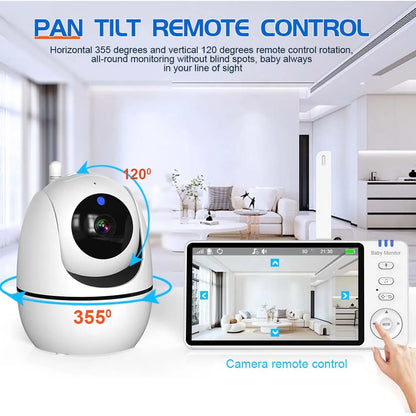 5-Inch PTZ Video Baby Monitor with Camera and Temperature Sensor