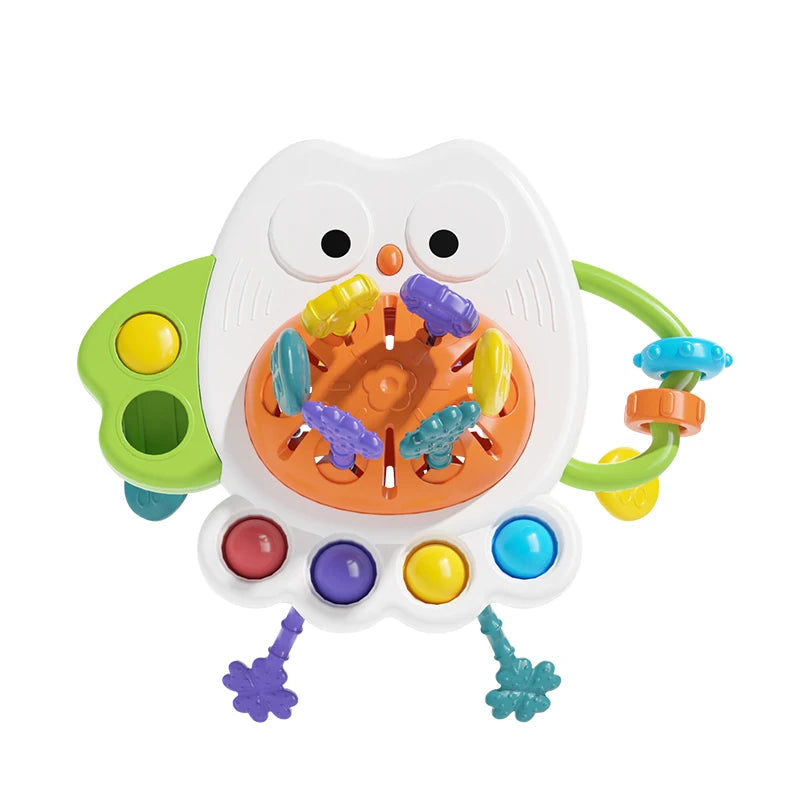 Owl Pull String Sensory Toy for Baby Grasp Training 10+ Months