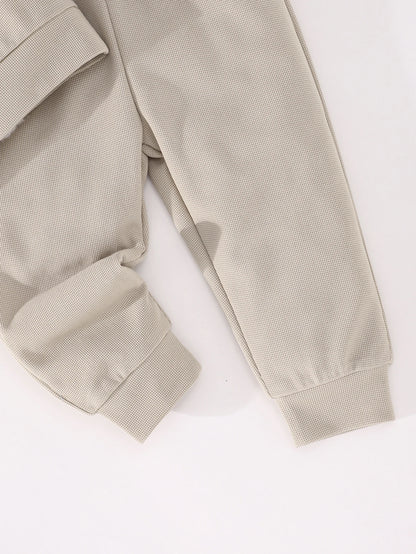 Boys' Long-Sleeve Waffle Hoodie and Pants Set