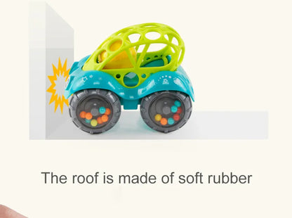 Soft Rubber Push and Go Cars for Infants 6-12 Months
