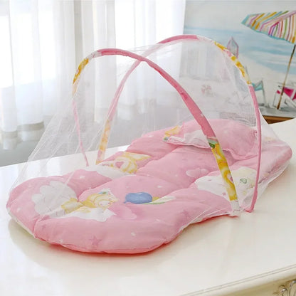 Foldable Baby Crib Mosquito Net with Cushions & Pillows