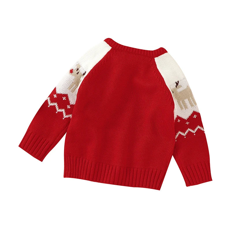 Red Christmas Knit Sweater for Newborns 0-18 Months