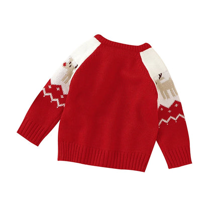 Red Christmas Knit Sweater for Newborns 0-18 Months