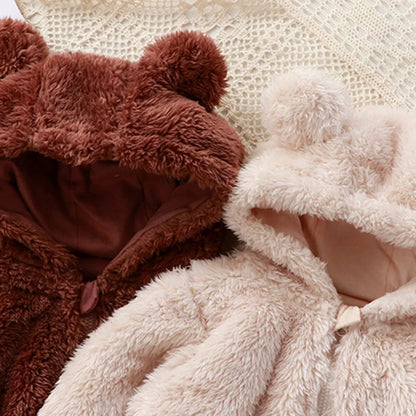 Cute Cartoon Bear Baby Pajamas Zipper Romper for Infants 0-24M
