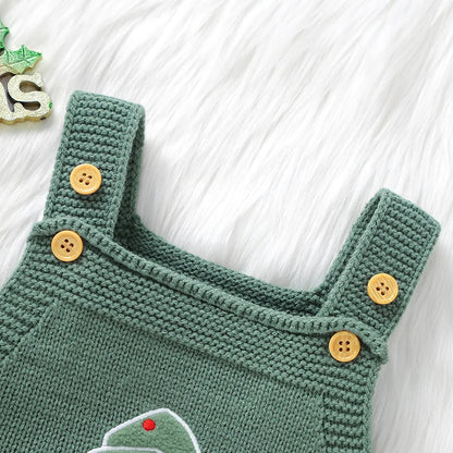 Sleeveless Knitted Baby Bodysuit for Newborns 0-18m