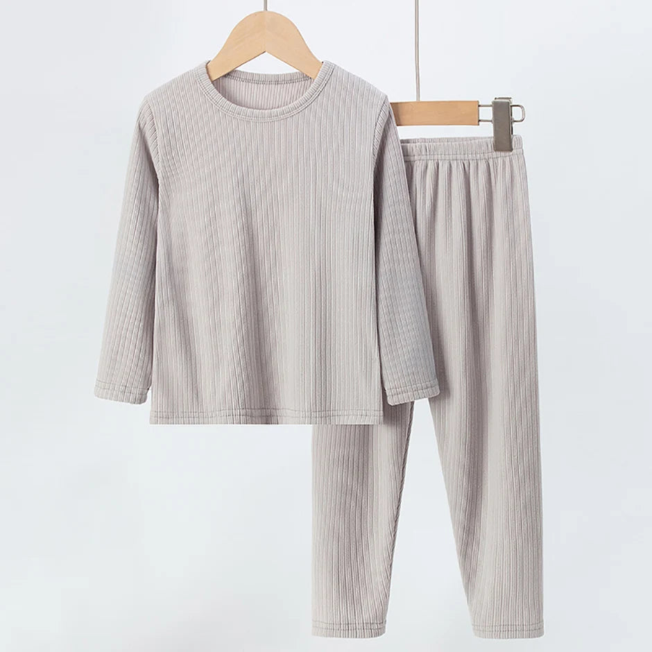 Children's 2-Piece Thermal Underwear Set for Fall/Winter