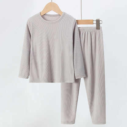 Children's 2-Piece Thermal Underwear Set for Fall/Winter