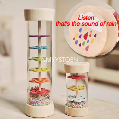 Wooden Rain Sound Pipe Toy for Early Educational Play