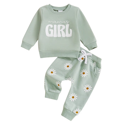 Baby Girl 2PCS Outfit Set - Long Sleeve Sweatshirt & Pants