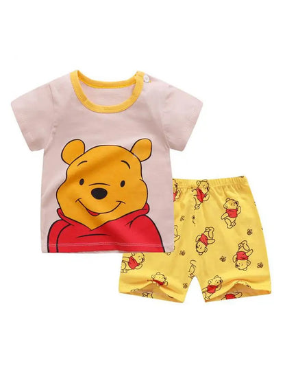Cute Cartoon Baby Boys Summer Tracksuit: T-Shirt & Shorts Set