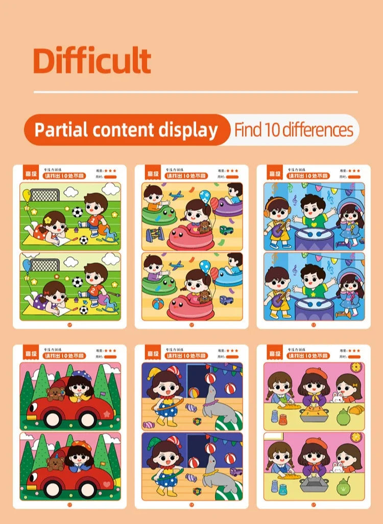 64pcs Montessori Educational Game Cards for Kids' Focus Training