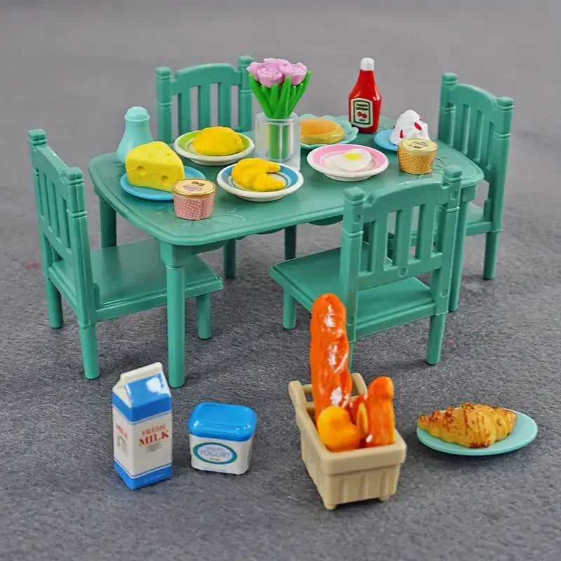 1:12 Miniature Forest Family Kitchen Set for Dollhouses