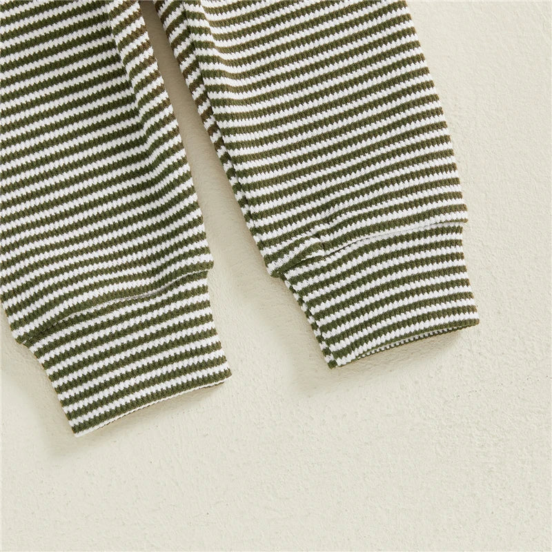 Newborn Baby Boy Striped Romper and Pants Outfit Set
