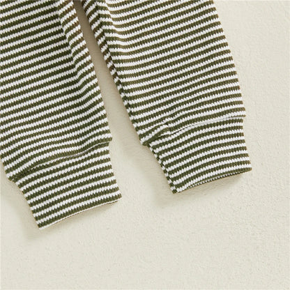 Newborn Baby Boy Striped Romper and Pants Outfit Set