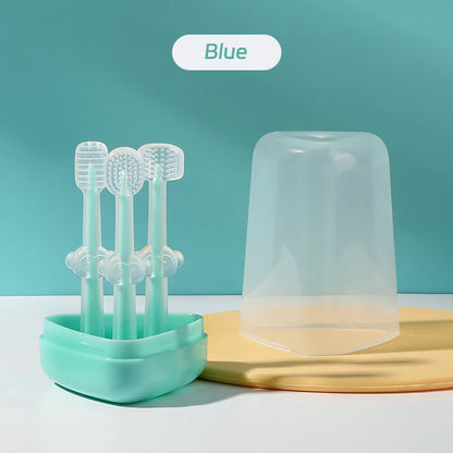 Silicone Baby Toothbrush and Tongue Cleaner with Storage Box