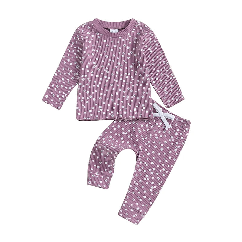 Toddler Girl Floral Print Long Sleeve Top & Pants Set