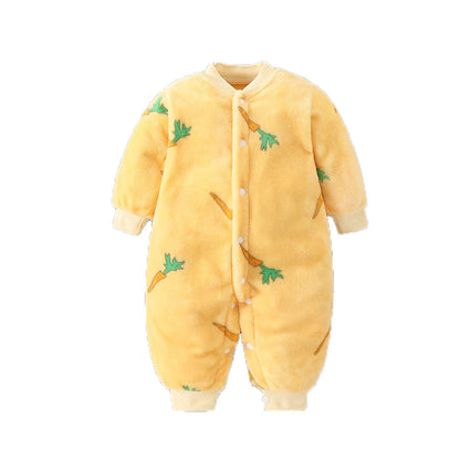 Soft Flannel Infant Jacket and Jumpsuit for Newborns 0-18 Months