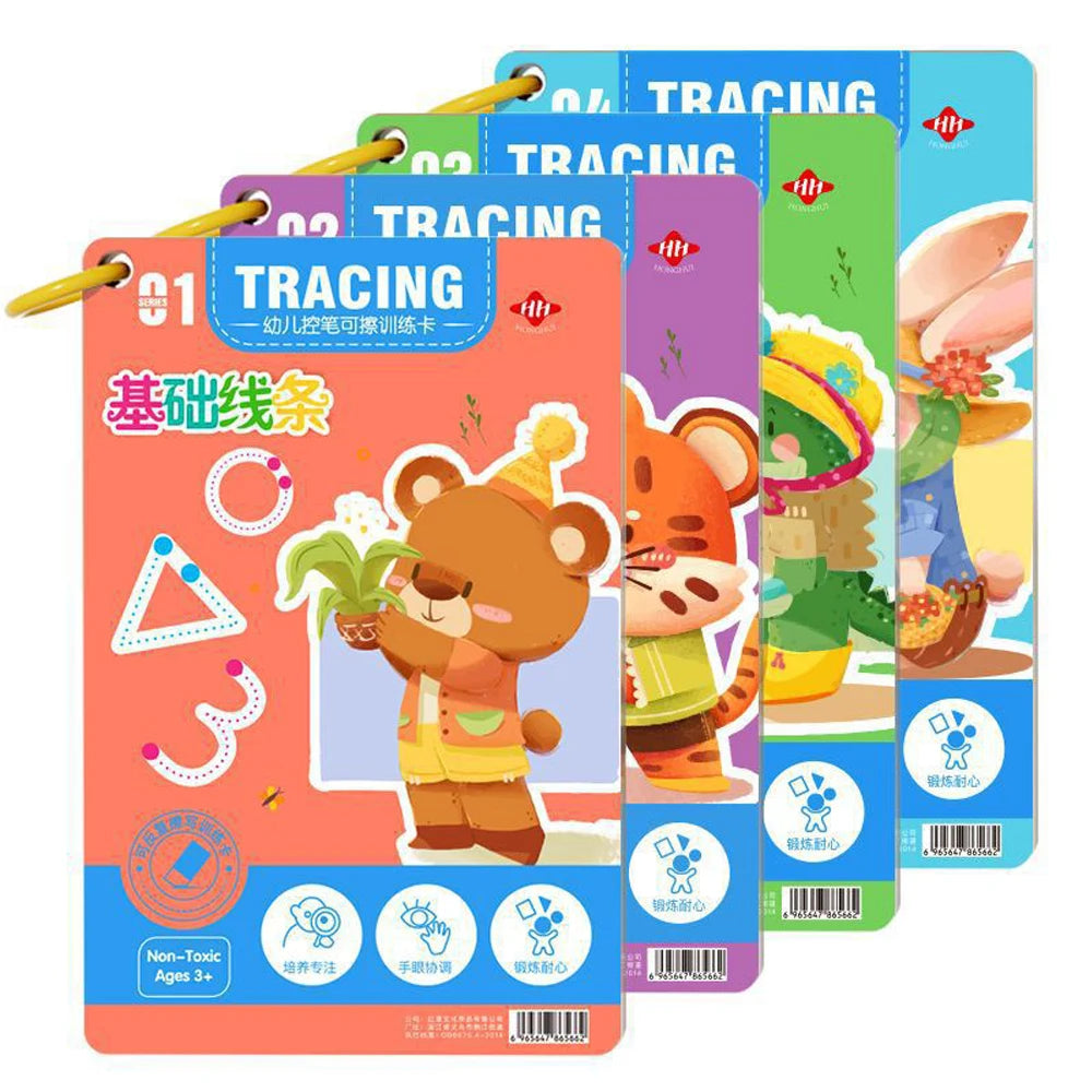 Children's Reusable Tracing Workbook for Pen Control Practice