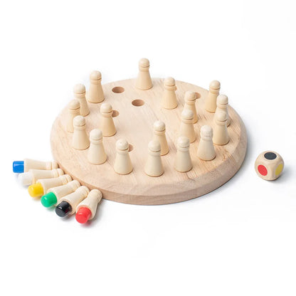Wooden Color Matching Chess Puzzle for Kids' Learning Fun