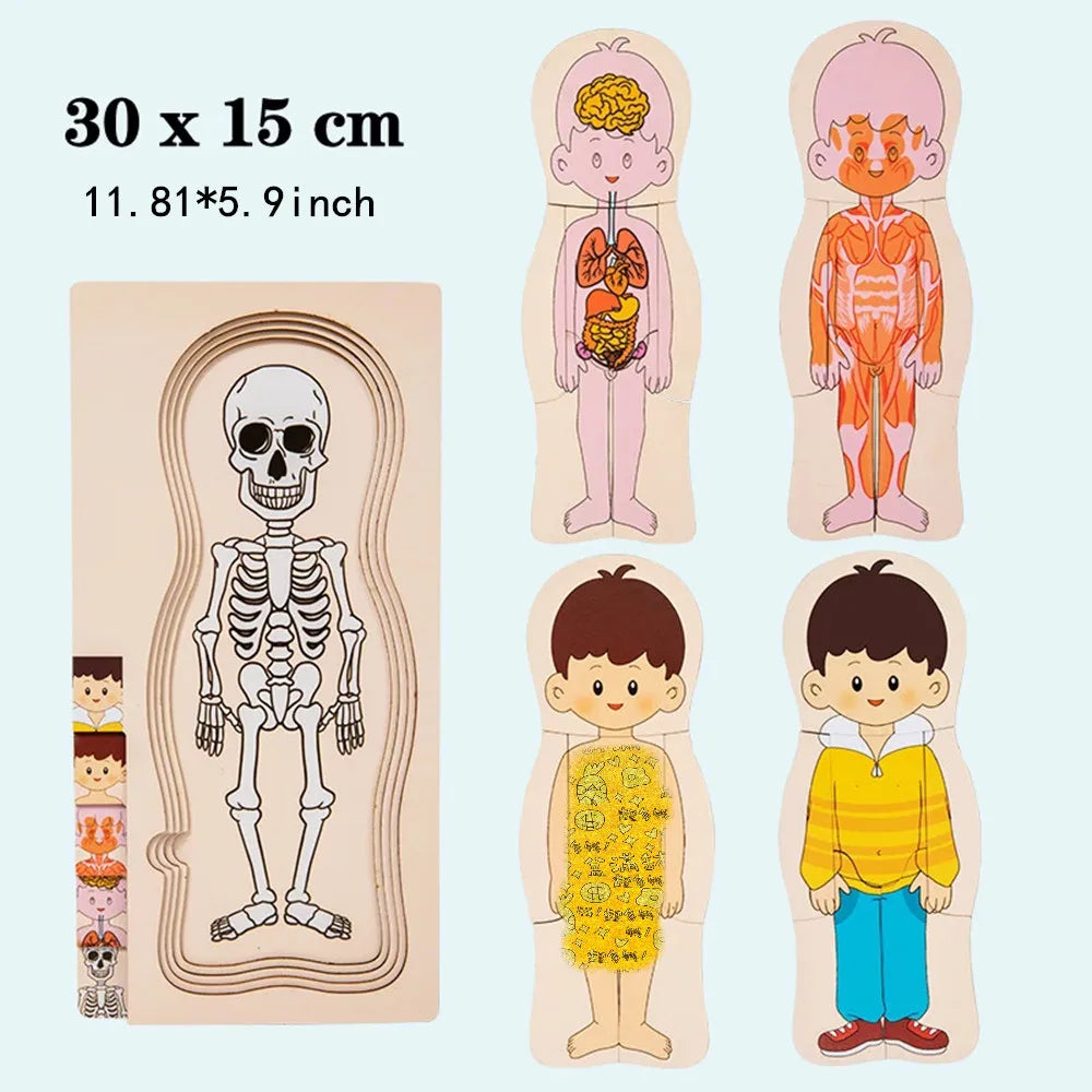 Wooden Human Body Puzzle for Kids - Educational Learning Toy