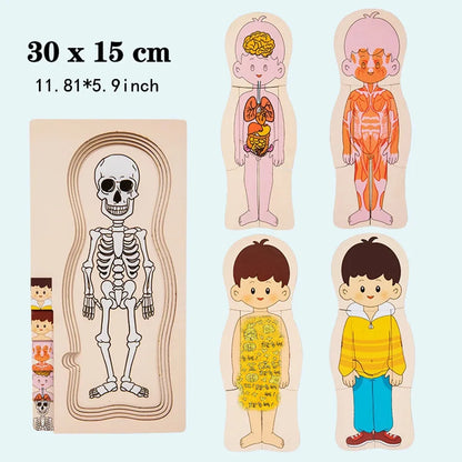 Wooden Human Body Puzzle for Kids - Educational Learning Toy