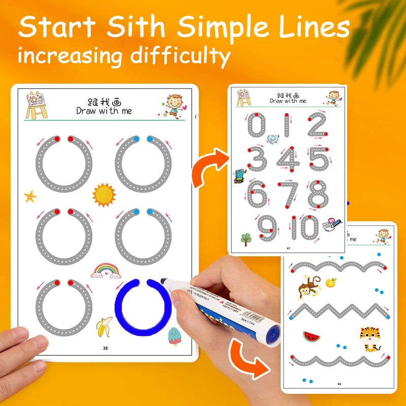 Montessori Drawing Toy Set for Toddler Math and Shape Learning