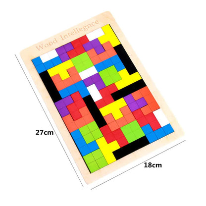 Wooden 3D Shape Puzzle for Kids - Educational Logic Game