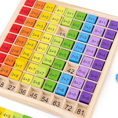 Wooden Montessori Multiplication Table Toy for Kids