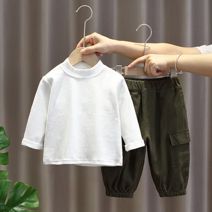 Kids Casual Autumn Outfit Set for Baby Boys - Vest, T-Shirt, Pants