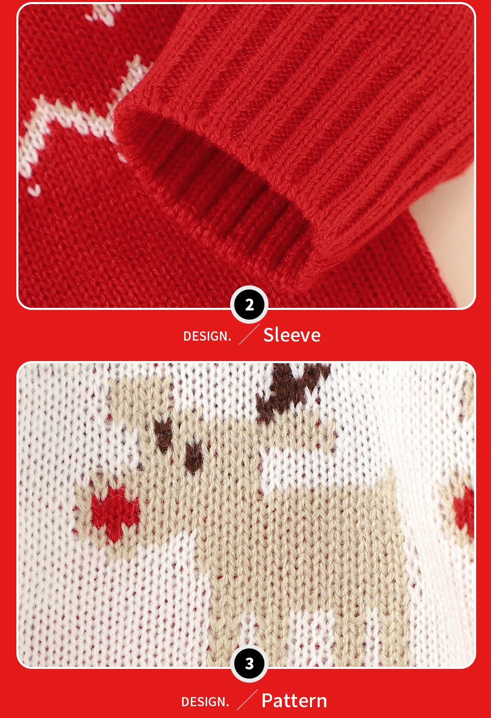 Red Christmas Knit Sweater for Newborns 0-18 Months
