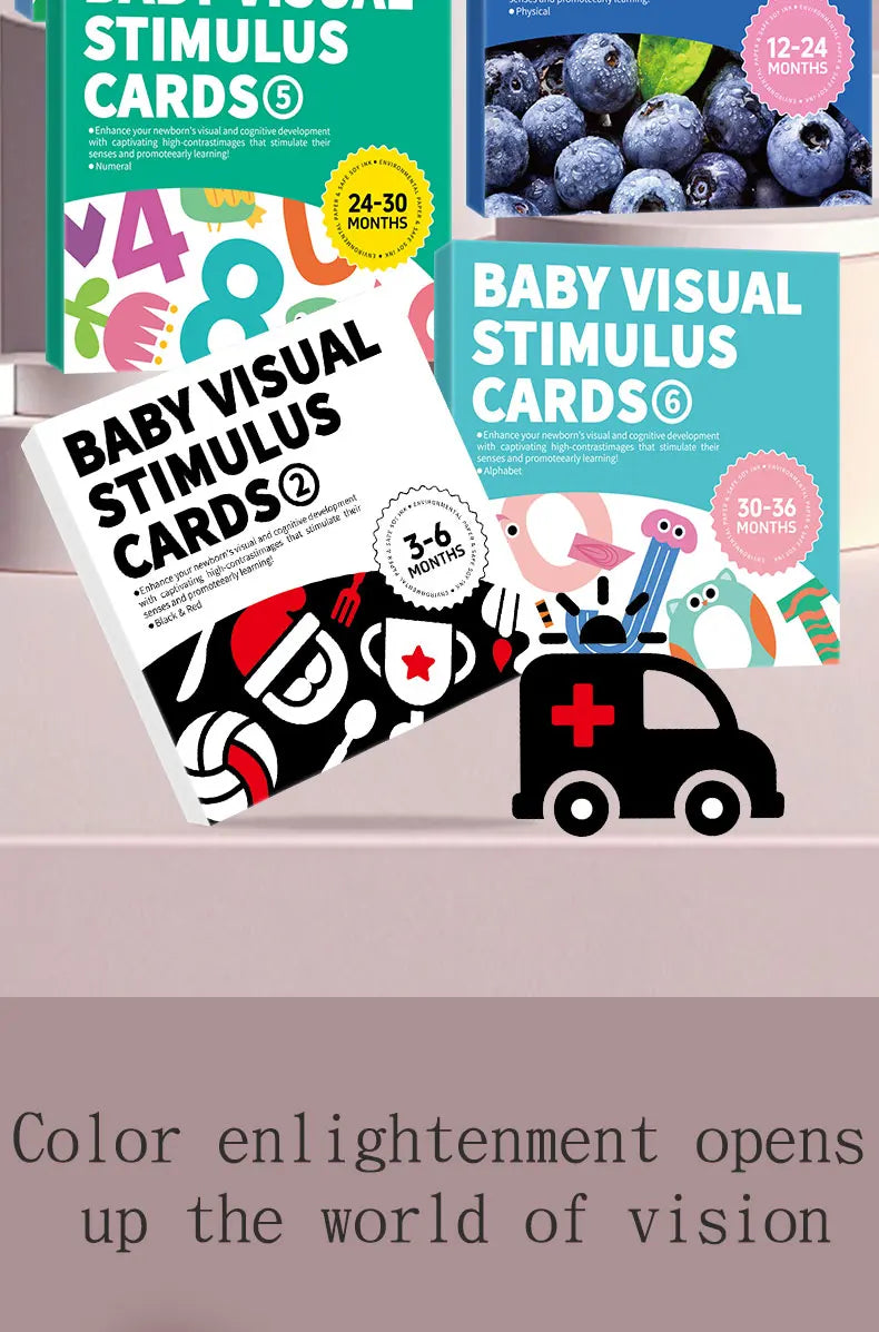 High Contrast Montessori Vision Cards for Babies 0-12 Months