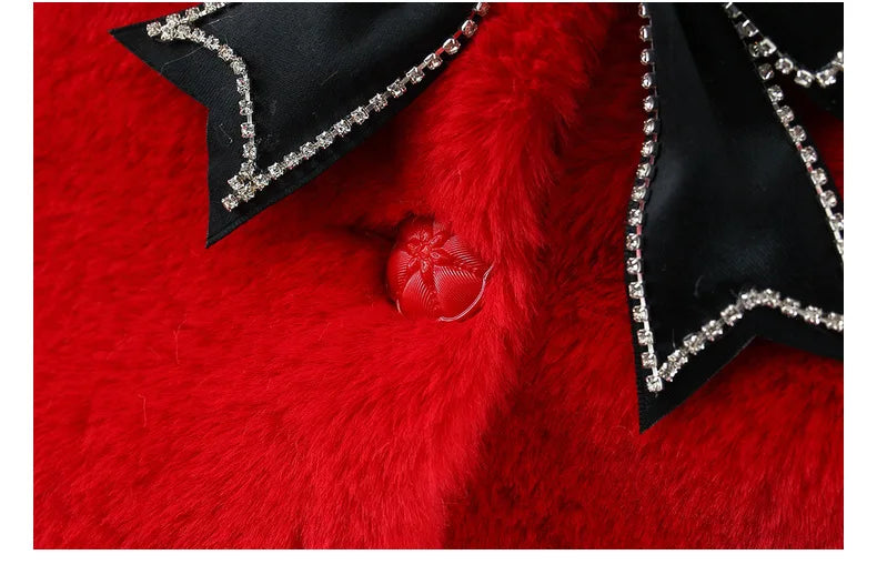 Warm Faux Fur Autumn Jacket for Baby Girls