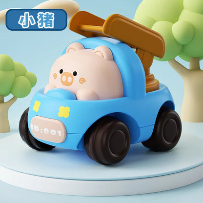 Soft Rubber Push and Go Cars for Infants 6-12 Months