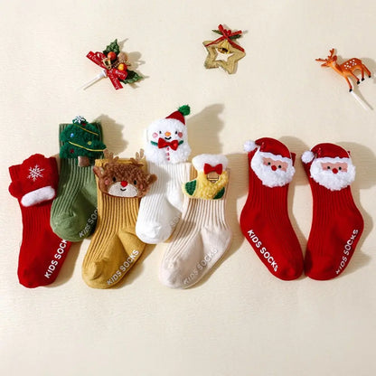 Christmas Baby Socks with Anti-Slip Design for Toddlers 0-3 Years