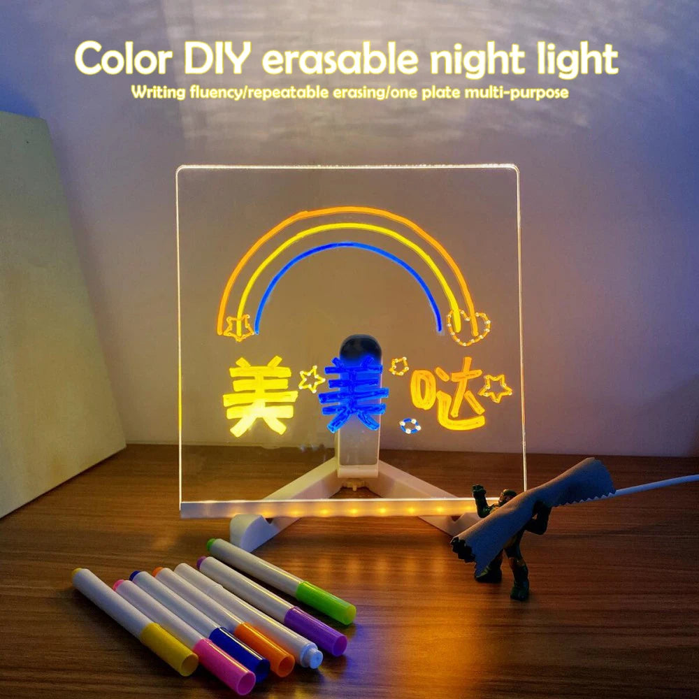 Colorful LED Message Board for Kids with 7 Pens
