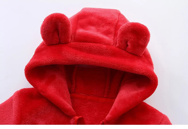 Newborn Fleece Christmas Elk Jumpsuit for Infants