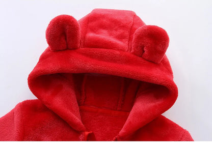 Newborn Fleece Christmas Elk Jumpsuit for Infants