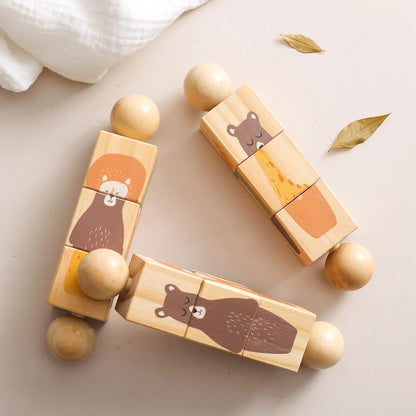 Wooden Montessori Musical Rattle Hand Bell for Babies